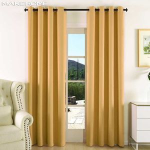 MAKEHOME Thick Fabric Solid Color Blackout Curtain Finished Window Blinds Drapes Modern Curtains for Bedroom Living Room Kirchen 210712