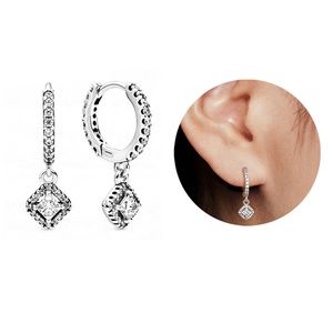 925 Sterling Silver Hoop Earrings Circular Heart Feather Flower Moon Drop Pandora Earrings Women Earring With Original Box Fashion Jewelry