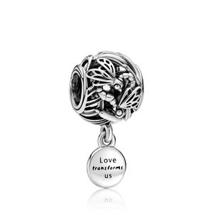 Passend für Pandora-Armbänder, 30 Stück, Love Transform Us-Anhänger, baumelnde Charms-Perlen, Silber-Charms, Perle für Großhandel, DIY-Europäischer Halskettenschmuck