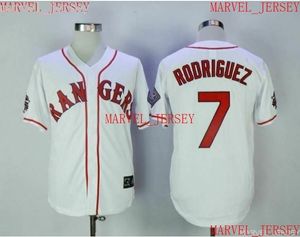 Män kvinnor ungdom Ivan Rodriguez basebolltröjor syade anpassa alla namnnummer Jersey XS-5XL