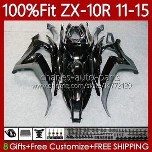 Kawasaki Vücut Ninja ZX 10R için Enjeksiyon Kalıbı 10R 2011-2015 101NO.13 ZX-10R ZX1000 C ZX10R 11 12 13 14 15 ZX-1000 2011 2012 2013 2014 2015 OEM Perşembe Parlak Siyah