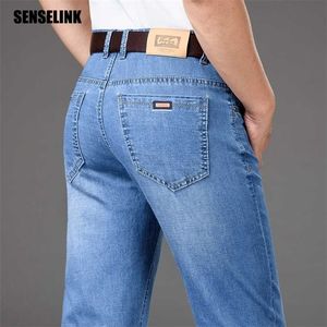 Męskie Dżinsy Marka Biznes Klasyczny Dorywczo Moda Top Marka Denim Kombinezony Wysokiej Jakości Spodnie Slim Spodnie Men Jeans 211206