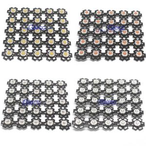 Light Beads 10pcs 1W 3W High Power LED Full Spectrum White Warm Green Blue Deep Red 660nm Royal With 20mm Black Star PCB