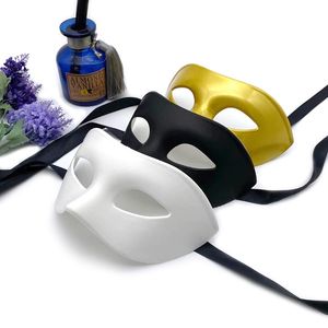 10 sztuk boże narodzenie Halloween zabawny festiwal Cosplay pół twarzy maski imprezowe dla mężczyzn Retro przystojny bal maskowy maska 6 kolorów C70816H