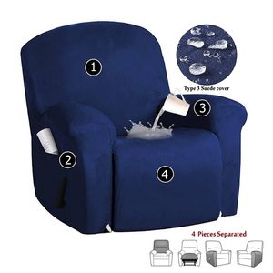 Suede Recliner Sofa Cover All-inclusive Massage Deck Lazy Boy Chair s Lounge Single Seat Couch Slipcover Armchair 211116