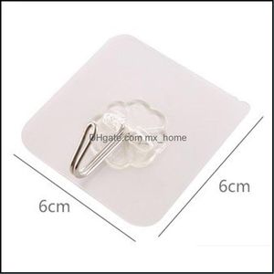 Ganci Stoccaggio Housekee Organizzazione Casa Giardino Ganci Rotaie 3 Pezzi 6 Cm * 6 Cm Forte Appendiabiti Da Parete Trasparente Scaffale Salvaspazio Fiore Impermeabile