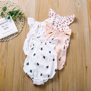 Noworodek Odzież Baby Romper Multi Design Kaktus Wzór Bez Rękawów Solidne dziecko Ubrania dzieci Dziewczyna Cute Pajacyki 13 5SC L2