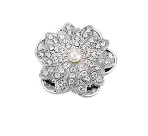 Dcee vintage simulado pérola flor ímã hijab pin mulheres broche pin fantasia jóias