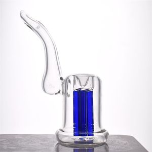 8-Zoll-Räucherpfeifen-Bubbler, handgefertigt, Trockenkräuter-Löffel-Pfeifen-Bubbler, Glasbong, 4-armige Baum-Perc-Filterrohre zum Rauchen