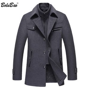 Bolubao Casual marca homens combina casacos outono inverno de alta qualidade cor sólida homens casaco de lã masculino moda casaco de lã tops 211122