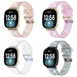 Para Fitbit Versa 3 Silicone Strap Glitter Watchband Substituição Pulseira Loop Banda Acessórios Smart