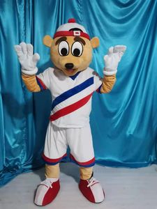 Real Picture Bear wearing a hat mascot costume Fancy Dress For Halloween Carnival Party support customization