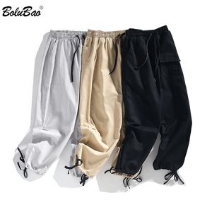 Bolubao marca homens casual calças homens cor sólido algodão calças retas moda casual confortável harem calças macho 210518