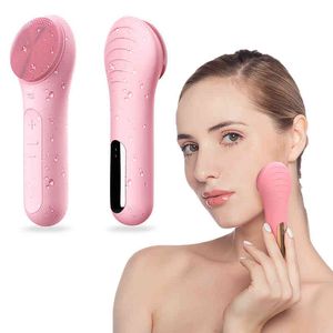 Electric Silicone Face Cleaner Ultrasonic Facial Cleansing Brush Deep Pore Cleaning Massager Skin Wash Machine Rechargeable