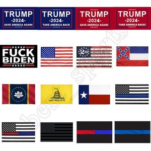 2024 Trump Flag 90 * 150cm Bandiera elettorale americana Banner dello stato del Mississippi Salva nuovamente l'America Bandiere Trump CYZ2988