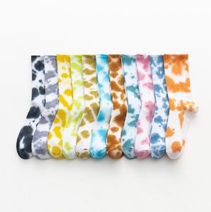 Tie-barwnik Kolorowe Mężczyźni Kobiety Skarpetki Bawełniane Pary Harajuku Cool Vortex Funny Oddychające Deskorolka Hip Hop Hop Long Socks