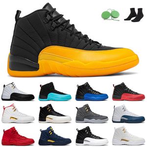 Jumpman 12 Uniwersytet Złoto Mężczyźni Buty do koszykówki 12s Odwrócenie gry grypy Indigo Dark Szary Taxi Męska Trener Na Zewnątrz Treakers