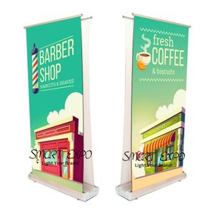 Deluxe Large Size Double-sided Retractable Banner Advertising Display Trade Show Roll Up Screen with Double 150x200cm Poster Printing Carry Bag Packing