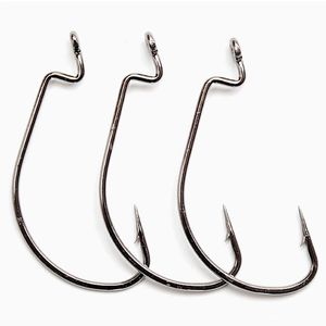 50 pçs / lote pesca macio worm ganchos de aço alto de carbono largamente super fechadura lure travesseiros cascas de softjerk 6 # -5 / 0 Equipamento de pesca