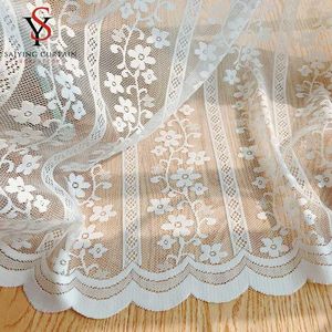 Curtain & Drapes White Floral Embroidered Lace Tulle Window Curtains For Living Room Europe Voile Sheer Curtian Bedroom Drape Blind Finished