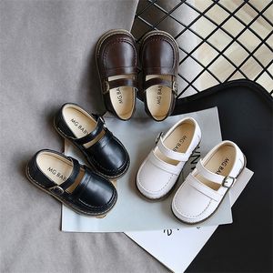 Kids Leather Shoes Spring Autumn Solid Color Bowtie Tassel Boys Sneakers Baby Girl Soft Bottom SMG095 220225