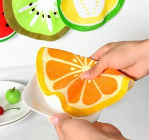 Dish Cloth Wiping Napkin Lovely Fruit Print Hanging Kitchen Hand Towel Quick-Dry Cleaning Rag DH8766