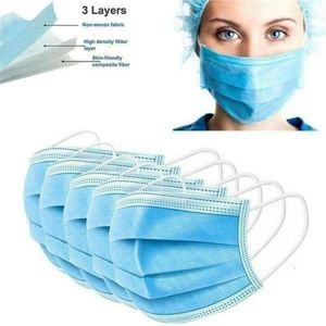 Earloops Mask with Face Ply Protective Blue White Disposable Masks personal Protection Dust proof Anti Spittle Eye box UJZJ