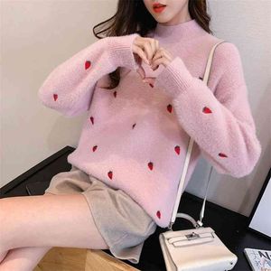 Water Velvet Sweater Female Loose Lazy Wind Autumn Hood Short Section Thick Half-high Collar 210427
