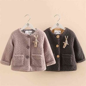 Winter 2 3 4 6 8 10 Years Children'S Outerwear Thickening Fleece Cotton Padded Cartoon Jacket Coat For Kids Baby Girls 210701