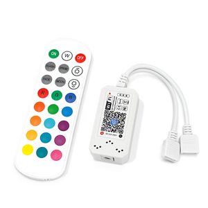 WiFi Bluetooth IR remote LED Strip lights Controller Work with smart speacker voice command DC 12V to 24V Music Sync App wirless control for tape, rope light