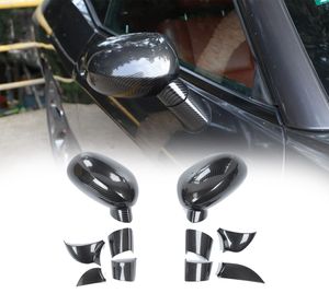 Copertura alloggiamento specchietto retrovisore auto in fibra di carbonio ABS Dcoration Trim pacchetto completo per Dodge Challenger 09+ accessori interni auto