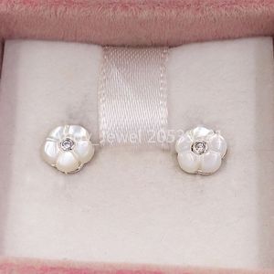 Andy Jewel Luminous Florals Brincos feitos de 925 Sterling Silver Fit Fit Pandora Style Ale Studes 290698mop