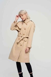 Frauen Mode solide Schärpen Cape langen Graben Damen volle Ärmel Knopftaschen Windjacke schicke weibliche Streetwear 210521