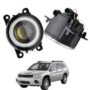 Dagtid Löplampa 2x bilfront stötfångare dimljusmontering LED med lins DRL 12V för Mitsubishi Endeavour 2006-2011