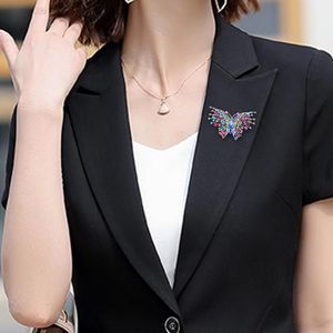 Pins, broscher Harong Fashion Crystal Big Butterfly Enamel Badge Pin Creativity Smycken för Kvinnor Party Kläder Lapel Brosch Hög kvalitet