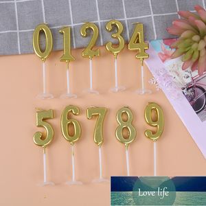 DIY GOLD NUMMER 0- 7 Grattis på födelsedagen Cake Candles Topper Decoration Party Supplies Fabrikspris Expert Design Kvalitet Senaste Style Original Status