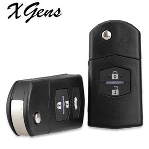 New 2 Button Remote Key Fob Shell Case Folding Flip With Uncut Blade For Mazda 3 5 6 Free Shippping