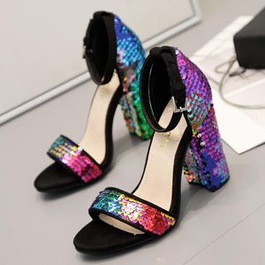 Wholesale toe covers women for sale - Group buy Peep Toe Bling Pumps Ladies Summer Shoes Zapatos Mujer Square Women Sandals High Heels Woman Covered