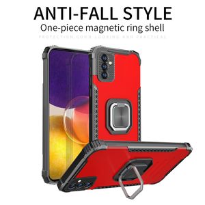 Magnetic Metal Ring Stand Armor ShockoProof Fodral för Samsung Galaxy A12 A22 A32 A42 A52 A72 A82 4G 5G Aluminium Alloy Back Cover