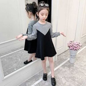 Teenage Girls Spring Autumn Princess Fashion Costume Children's Long Sweatshirt Style Dresses Kids Korean Kläder 6 8 10 12 14Y Q0716