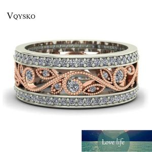 Glänsande Rose Gold Ring Blomma Zircon Förlovningsring Mode Smycken Bröllop Ringar För Kvinnor Fabrikspris Expert Design Kvalitet Senaste Style Original Status