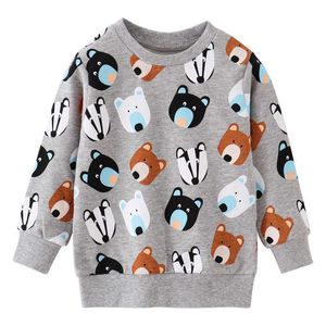 Jumping Meters Boys Girls Sweatshirts with Animals Print Selling Children Cotton Tops for Autumn Spring Toddler Clothing 210529