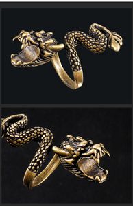 Retro Punk Dragon Cigarette Holder Anel Rack Finger Clip Bronze Opening Ajustável Tobacco Joint Protector Smoking Accessories Gift for Men Women