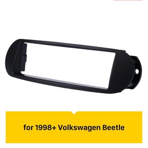 Powięźnik Auto Stereo Panel Panele Zestaw wykończeniowy dla 1998+ Volkswagen VW Beetle Dash Mount Install Frame Black One Din Car Radio