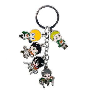 Attack on Titan Metal Handmade Unique Anime Keychain For Girl Women Key Ring Jewelry Birthday Party Gift Drop Shipping G1019