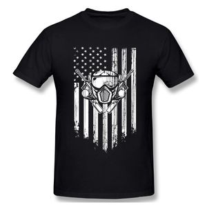 American Apparel оптовых-Мужские футболки пейнтбол маска американский флаг одежда футболка мужчина футболка женщина