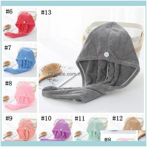 Textiles Home Gardendry Microfiber Quick Shower Magic Super Absorbent Dry Hair Towel Drying Turban Wrap Hat Spa Bath Caps Yl14 Drop Del