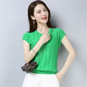 Kobiety wiosna lato styl bluzki koszule lady casual z krótkim rękawem biały czarny szary zielony niebieski koronki blusas topy DF2712 210609