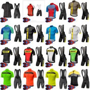 Mavic Team Bike Cykling Kortärmad Jersey Bib Shorts Set Sommar Snabbtorkare MTB Cykel Uniform Road Racing Kits Utomhus Sportkläder S21042936