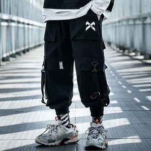 Pantaloni da uomo Hip Hop Cargo per ragazzo Techwear Streetwear Gotico Pantaloni neri Student Hippie Bottoms Tasche Mall